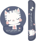 Keyboard Wrist Rest and Mouse Pad with Wrist Support, Memory Foam Set for Computer/Laptop/Mac,Gaming and Office, Sturdy & Comfortable & Lightweight for Easy Typing & Pain Relief (Cute Cat)