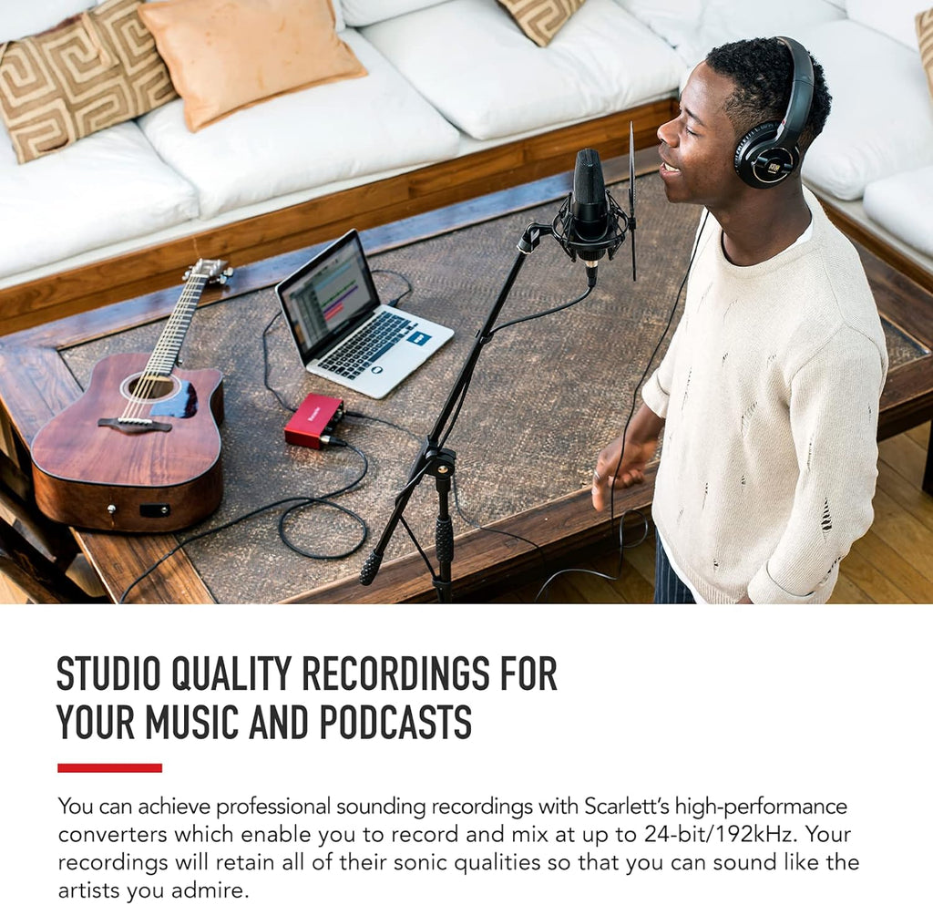 Scarlett Solo 3Rd Gen USB-C Audio Interface | 1 XLR Mic Preamp, 1 Hi-Z Instrument Input, 24-Bit/192Khz, 56Db Gain Range, Air Mode, Macos/Windows/Ipados Compatible