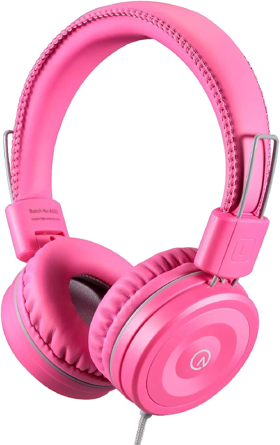 K22 Kids Headphones Wired 3.5Mm Jack, Foldable, Flamingo Pink | Stereo Tangle-Free 5Ft Long Cord, Plug-In, On-Ear Headset for Children, Boys, Girls, Ipad, School, Kindle, Travel, Plane