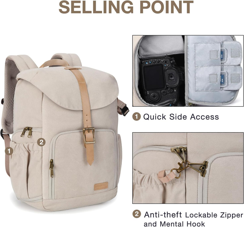 Camera Backpack DSLR Camera Bag Backpacks for Photographers | Waterproof Anti-Theft Photography Backpack with 15 Inch Laptop Compartment