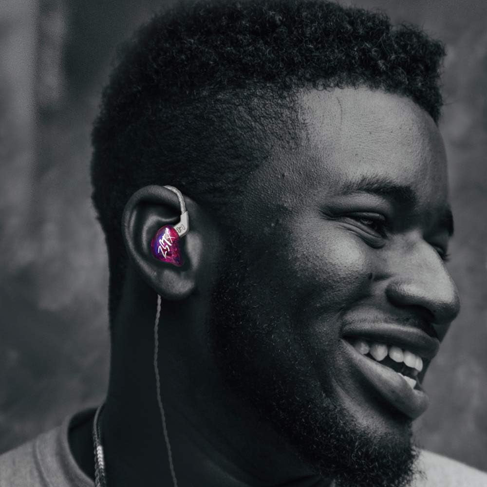 KZ ZST X Hybrid In-Ear Earphones, Purple | Hifi Musician Monitor Earbuds, Detachable 2-Pin Cable, 10Mm DD+BA, Noise-Isolating, In-Ear Headphones, Gaming IEM
