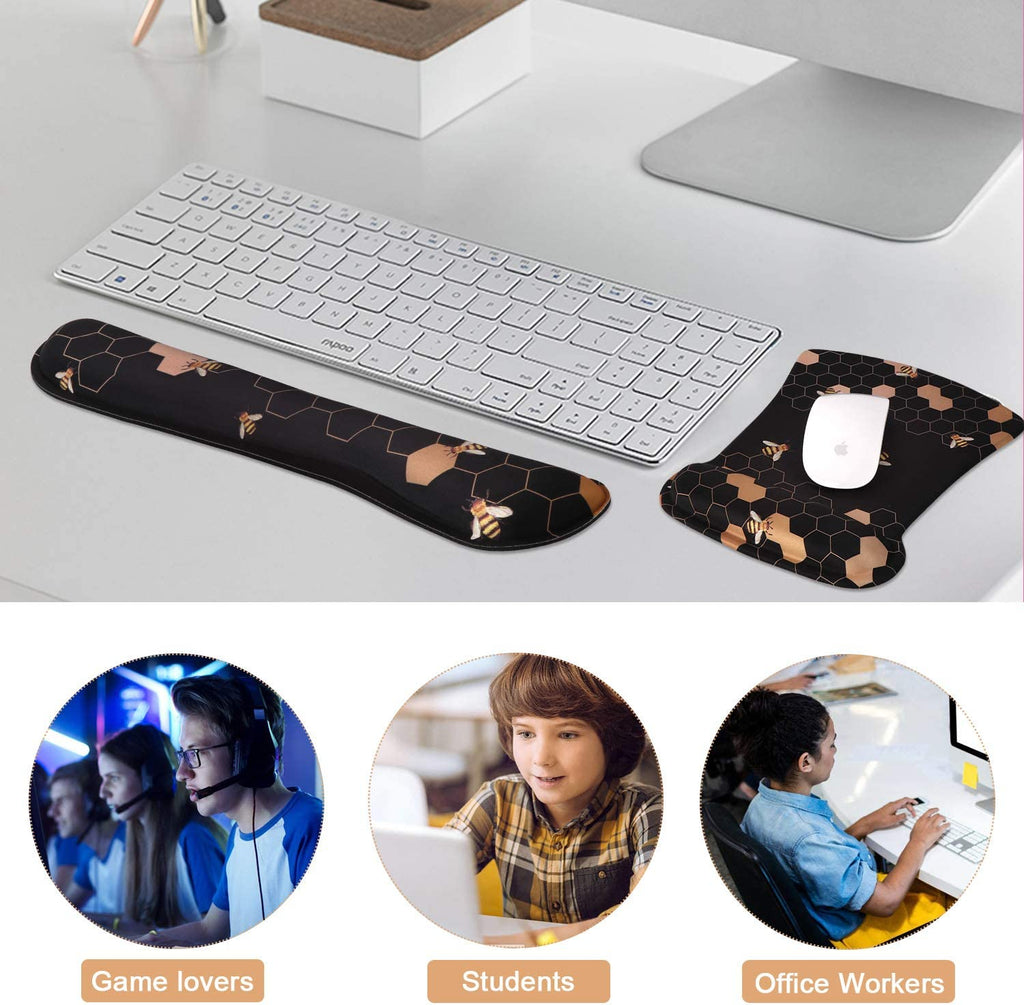 Ergonomic Table Mat Honeycomb, Desk Protector for Workspace Home | Sweet Memory Foam Pad Including Carpal Tunnel, Ergonomic Mousepad for Students Travel Study Office Workspace Area
