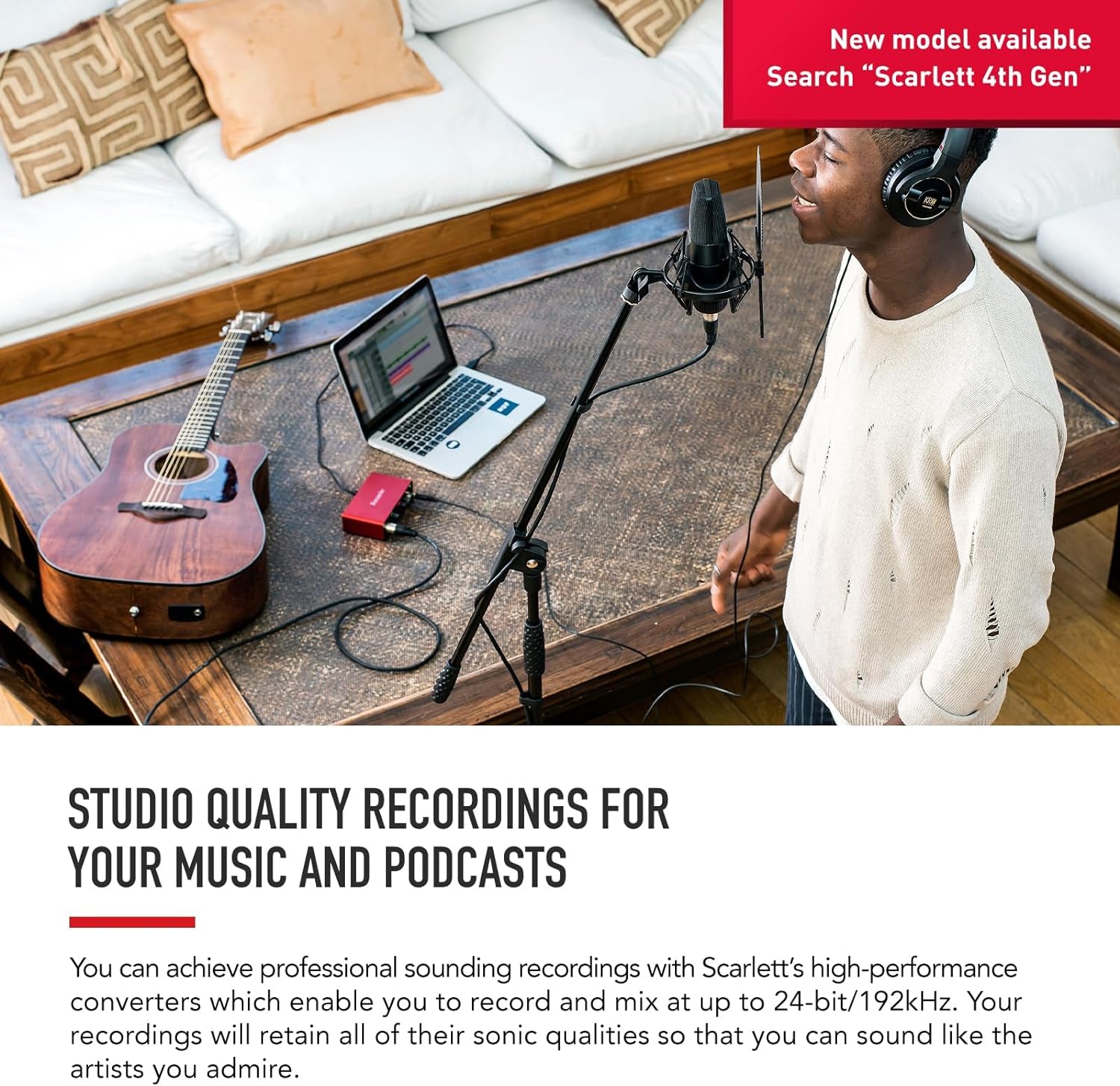 Scarlett Solo 3Rd Gen USB-C Audio Interface | 1 XLR Mic Preamp, 1 Hi-Z Instrument Input, 24-Bit/192Khz, 56Db Gain Range, Air Mode, Macos/Windows/Ipados Compatible