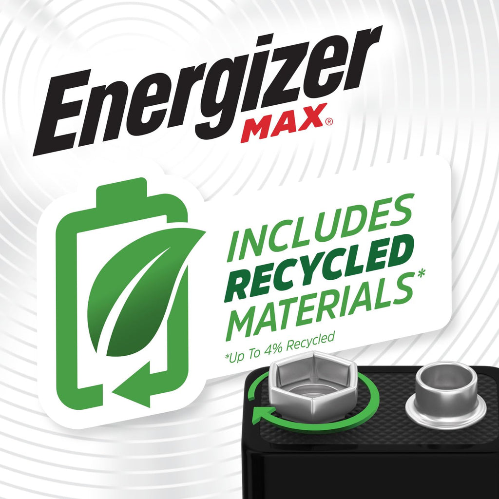 MAX 9V Batteries (2 Pack), 9 Volt Alkaline Batteries - Packaging May Vary