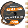 12 Gauge Speaker Wire with 12 Banana Plugs (100Ft) - 12 AWG Cable 99.9% - Deoxidized Copper - True Spec and Touch Cable - Speaker Wire 12 Gauge