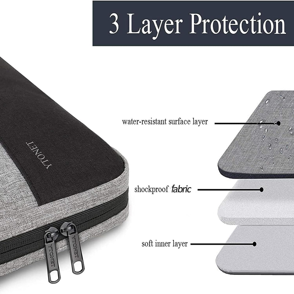 Laptop Case 16 Inch, 15-15.6 Inch TSA Laptop Sleeve Computer Bag | Water Resistant Computer Case Carrying Cover Compatible for Macbook Pro, Acer, Lenovo, HP, Dell, Gifts for Men Women, Grey