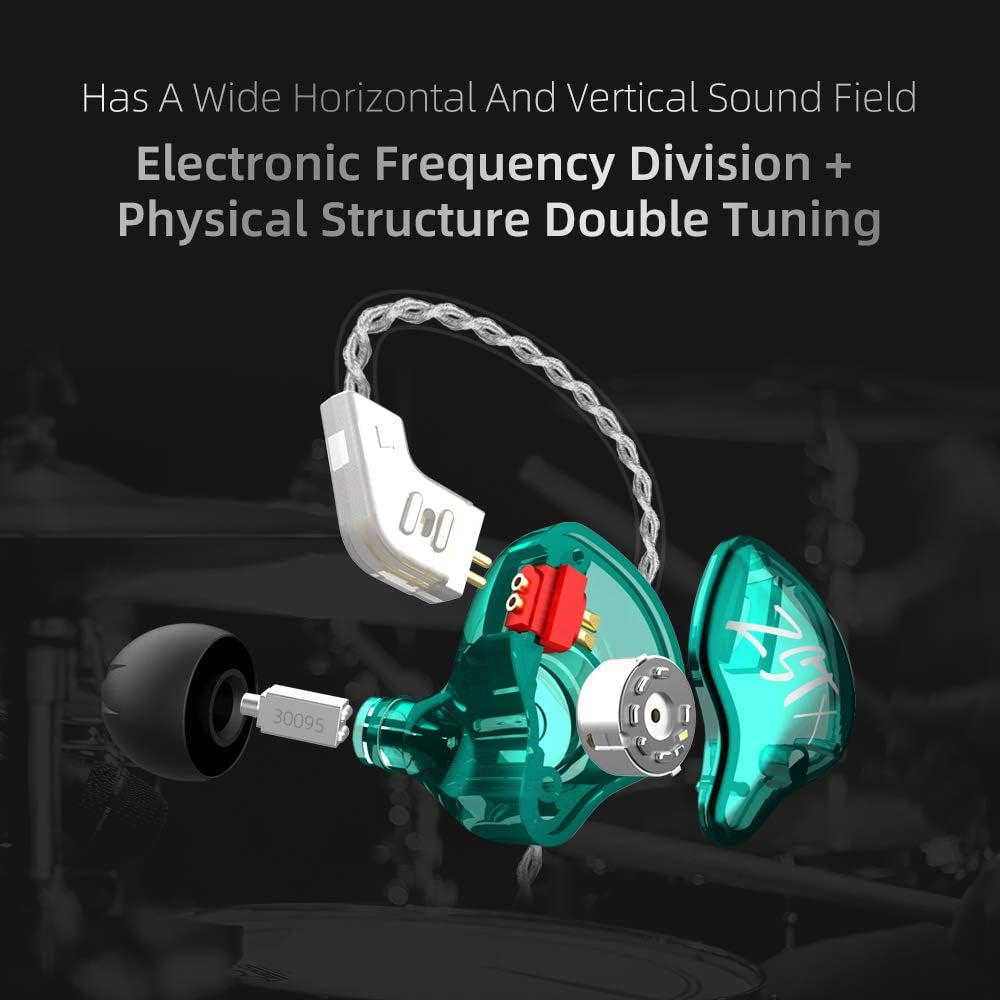 KZ ZST X Hybrid In-Ear Earphones, Purple | Hifi Musician Monitor Earbuds, Detachable 2-Pin Cable, 10Mm DD+BA, Noise-Isolating, In-Ear Headphones, Gaming IEM