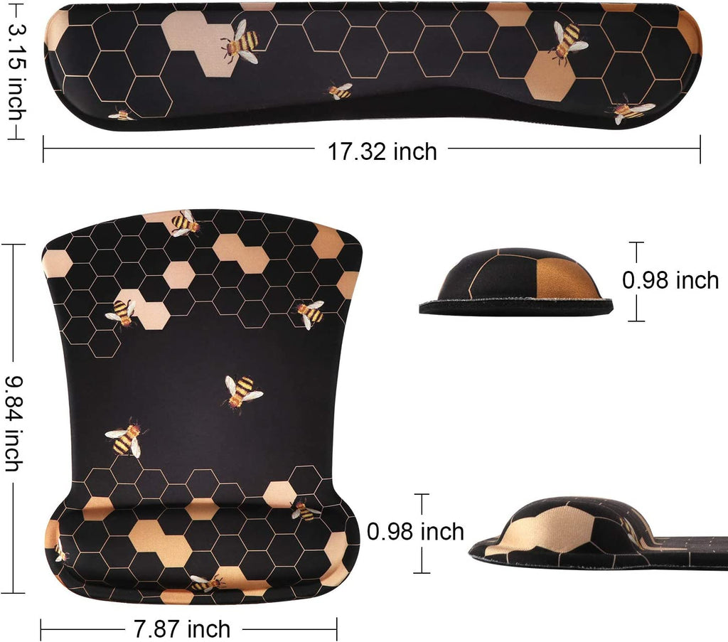 Ergonomic Table Mat Honeycomb, Desk Protector for Workspace Home | Sweet Memory Foam Pad Including Carpal Tunnel, Ergonomic Mousepad for Students Travel Study Office Workspace Area