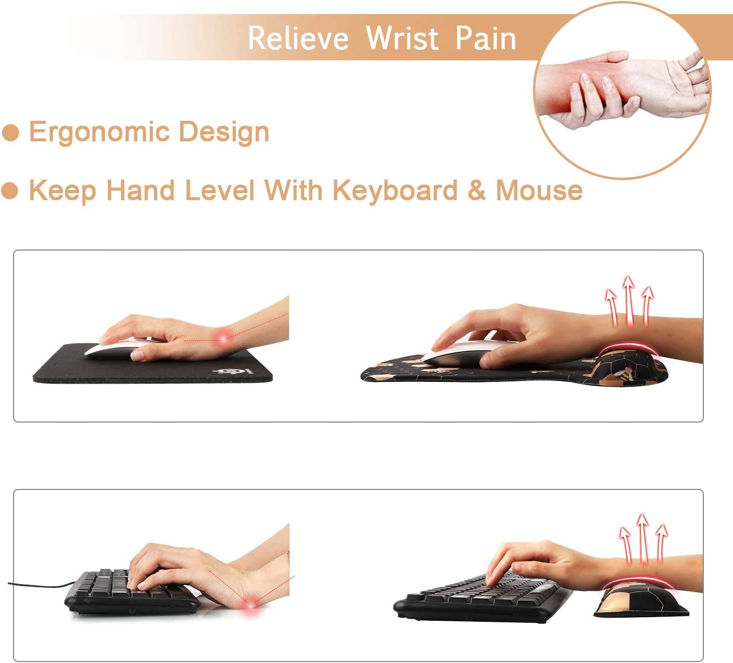 Ergonomic Table Mat Honeycomb, Desk Protector for Workspace Home | Sweet Memory Foam Pad Including Carpal Tunnel, Ergonomic Mousepad for Students Travel Study Office Workspace Area