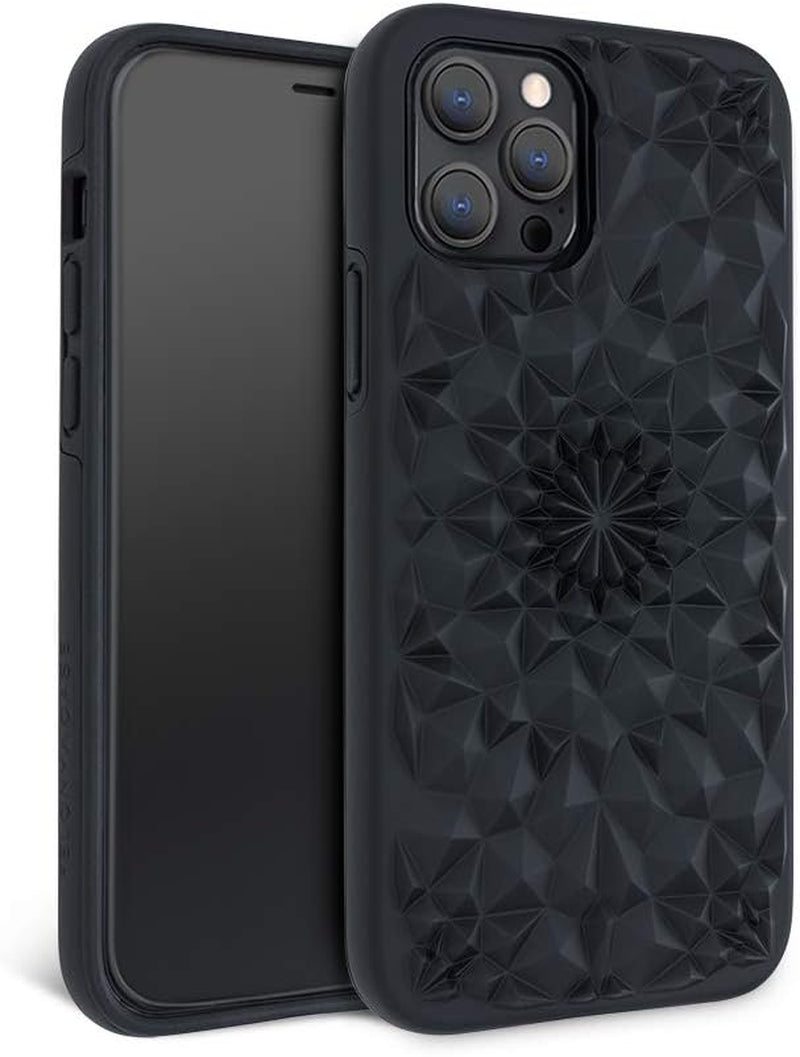 for Iphone 12 Pro Max -Matte Black Kaleidoscope Phone Case - Anti-Scratch, Wireless Charging Compatible, 360° Shockproof Protective Cases for Apple Iphone 12 Pro Max