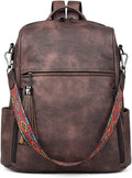 Leather Backpack for Women, 13 Inch, Travel Work Bag | Waterproof Vegan Leather Backpack Fits 13 Laptop, Water Bottle Pocket