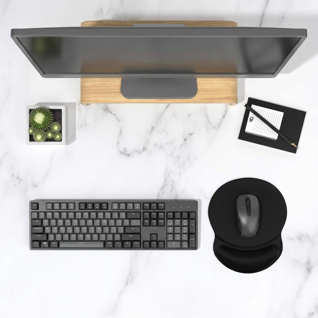 Ergonomic Mouse Pad with Gel Wrist Rest Support Gaming Small Wrist Rest Smooth Surface Non-Slip PU Base Comfortable Office Supplies Pain Relief, 8.7 X 7.2 Inches, Black