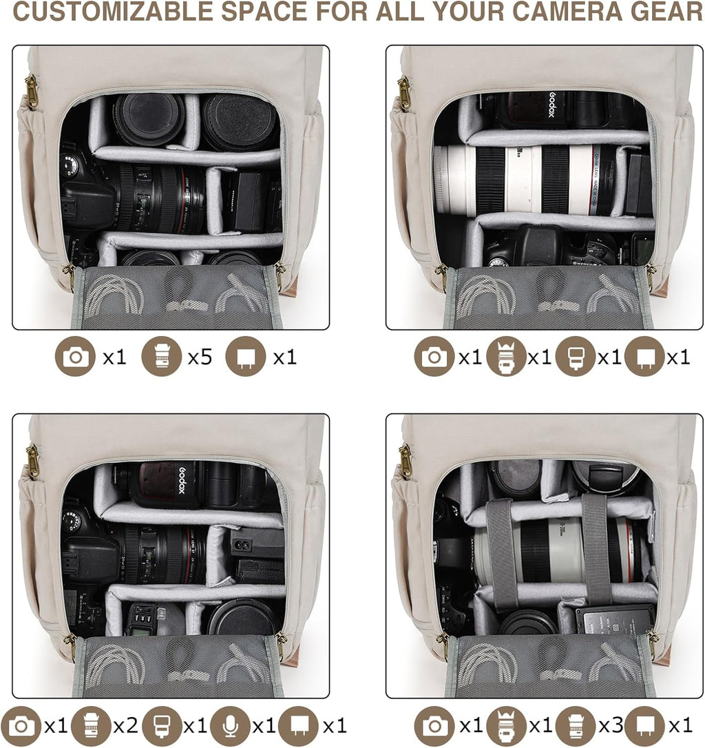 Camera Backpack DSLR Camera Bag Backpacks for Photographers | Waterproof Anti-Theft Photography Backpack with 15 Inch Laptop Compartment