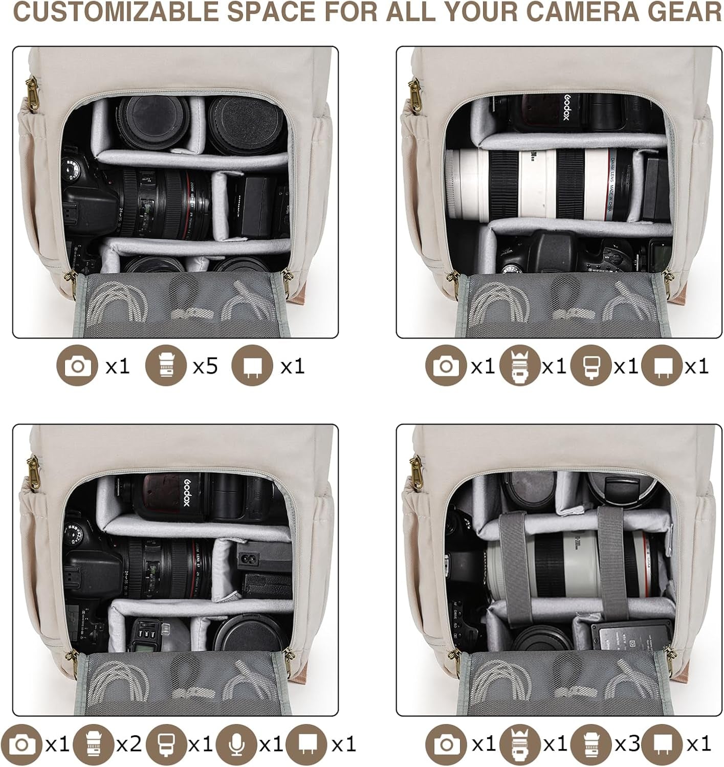 Camera Backpack DSLR Camera Bag Backpacks for Photographers | Waterproof Anti-Theft Photography Backpack with 15 Inch Laptop Compartment