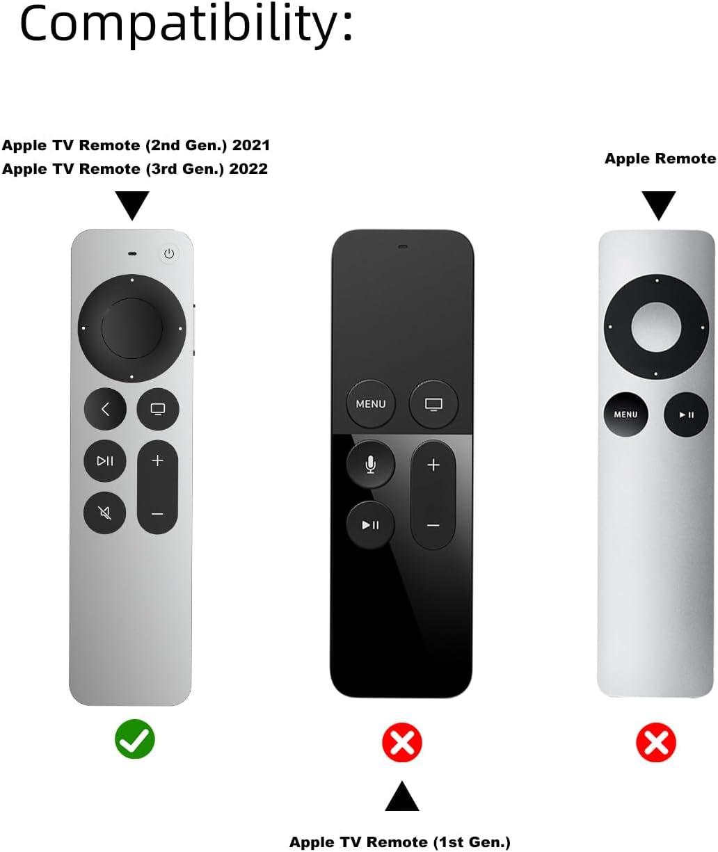 Compatible with Apple TV 4K Siri Remote Case 2021, Yellow | Silky-Soft Anti-Slip Protective Silicone Cover for Siri Remote Control 2Nd Generation [Lanyard Included]