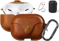 for Airpods Pro 1St/2Nd Case Leather with Keychain, Brown | Soft PU Leather, One Piece Airpods Pro 1St/2Nd Case, Shockproof Protective Cover, Front LED Charging Visible