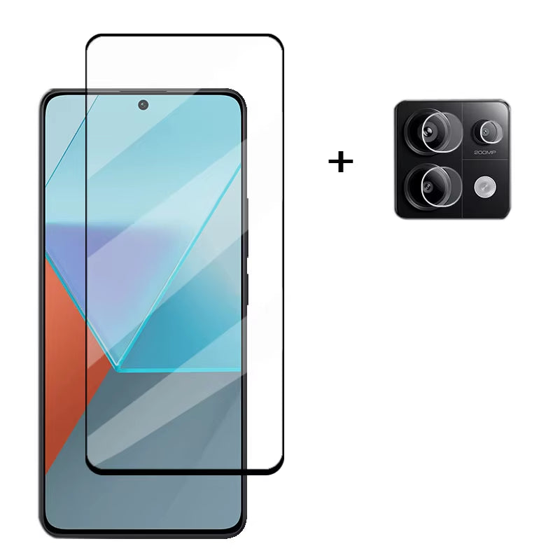 6In1 Glass for Redmi Note 13 Pro Global Full Cover Tempered Glass Redmi Note 13 Pro Screen Protector Lens Film Redmi Note 13 Pro