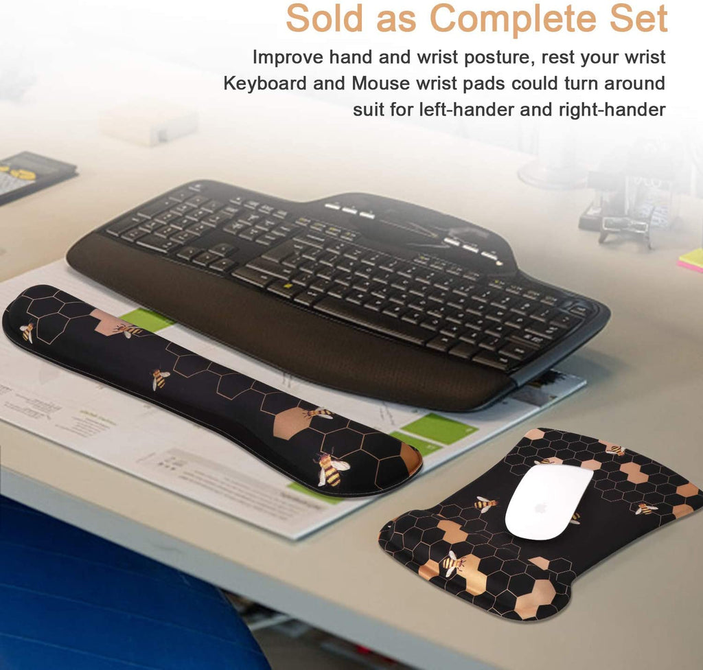 Ergonomic Table Mat Honeycomb, Desk Protector for Workspace Home | Sweet Memory Foam Pad Including Carpal Tunnel, Ergonomic Mousepad for Students Travel Study Office Workspace Area
